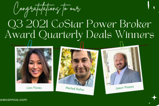 Commercial Real Estate award winners for Q3 Costar Power Brokers showing list of winners