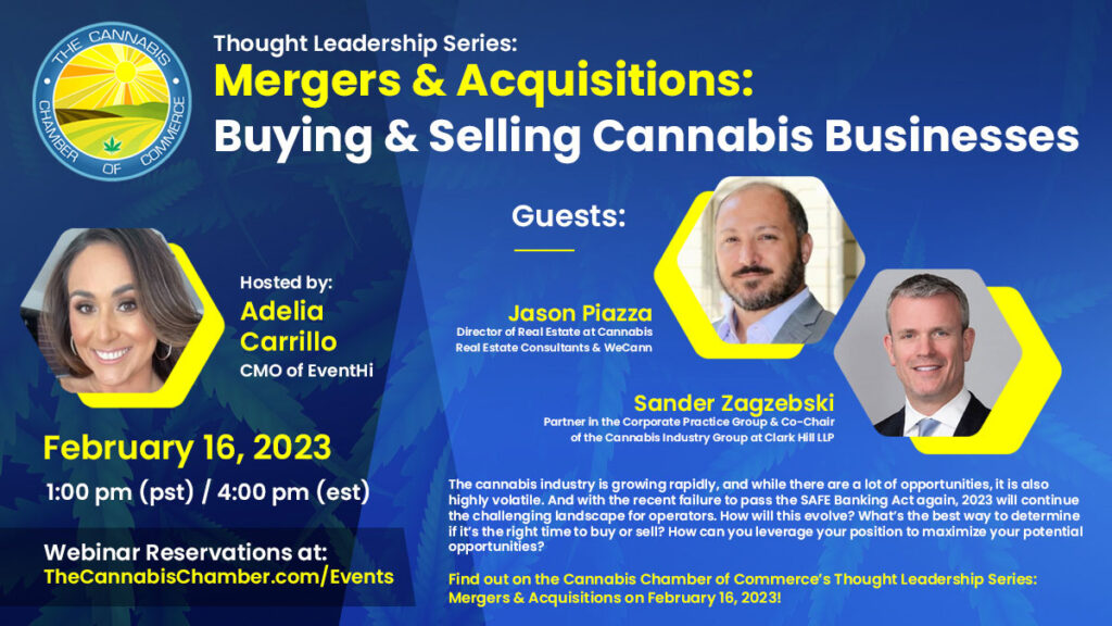 Jason Piazza Featured on M&A Webinar by The Cannabis Chamber of Commerce