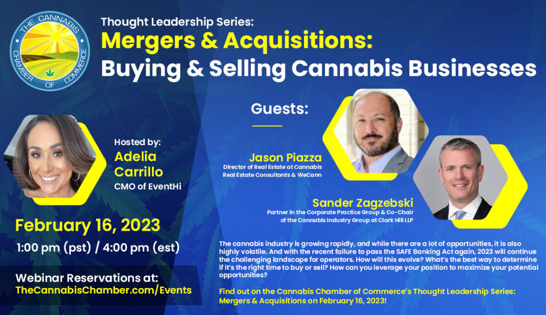 Jason Piazza Featured on M&A Webinar by The Cannabis Chamber of Commerce