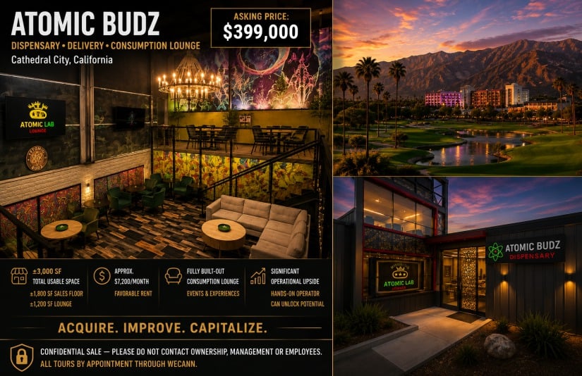 PRICE REDUCED Atomic Budz – Operational Dispensary + Consumption Lounge